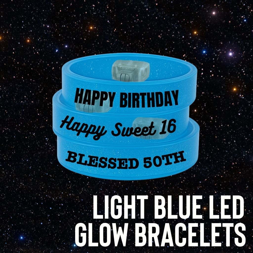 Light Blue LED Glow Bracelets