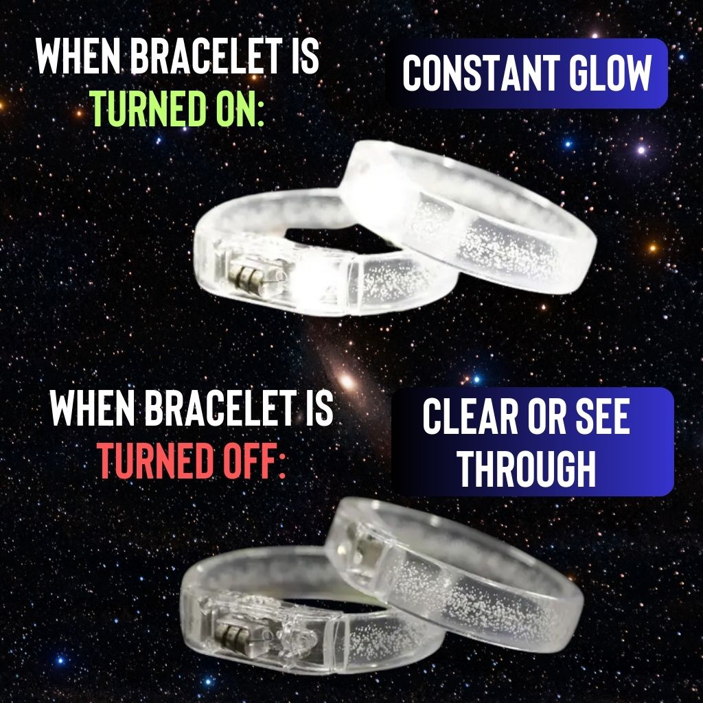 Personalized White LED Glow Bracelets