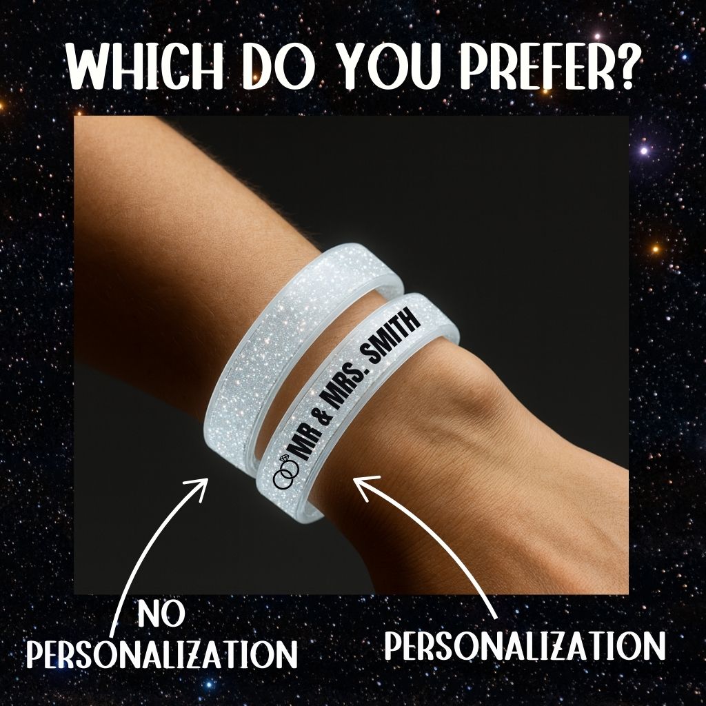 Personalized White LED Glow Bracelets