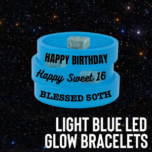 Light Blue LED Glow Bracelets