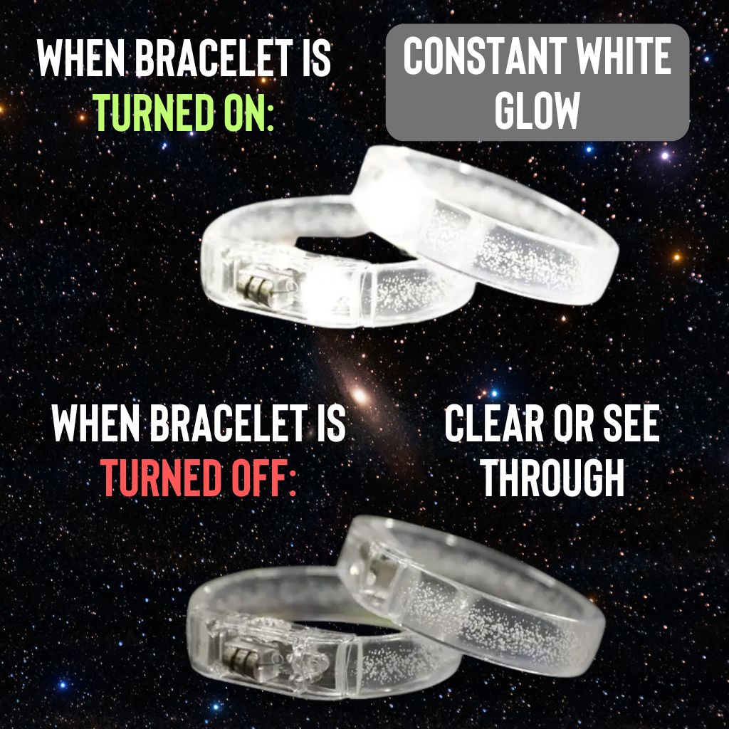 Personalized White LED Glow Bracelets