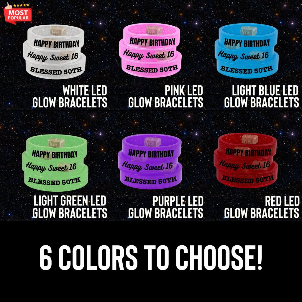 Personalized White LED Glow Bracelets