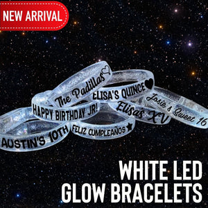 Personalized White LED Glow Bracelets