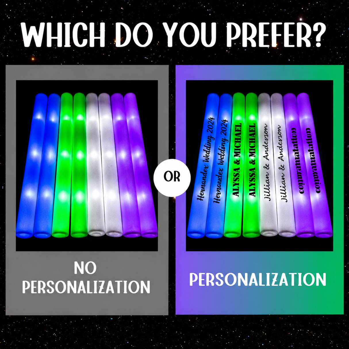Blue LED Foam Sticks