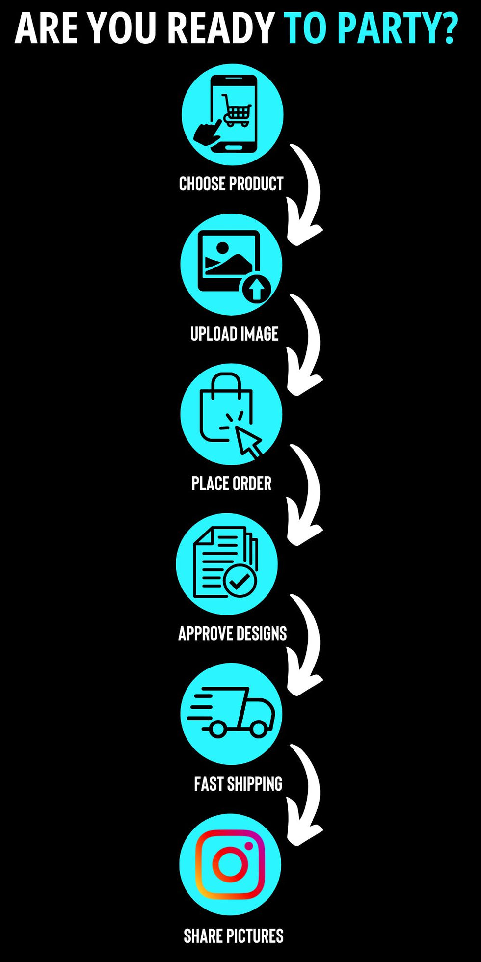 are you ready to party - how to order our products on mobile - custom glow party